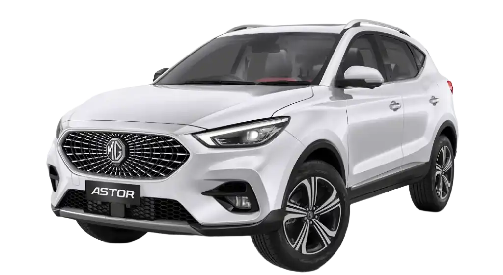 MG Astor in White-Black Roof color