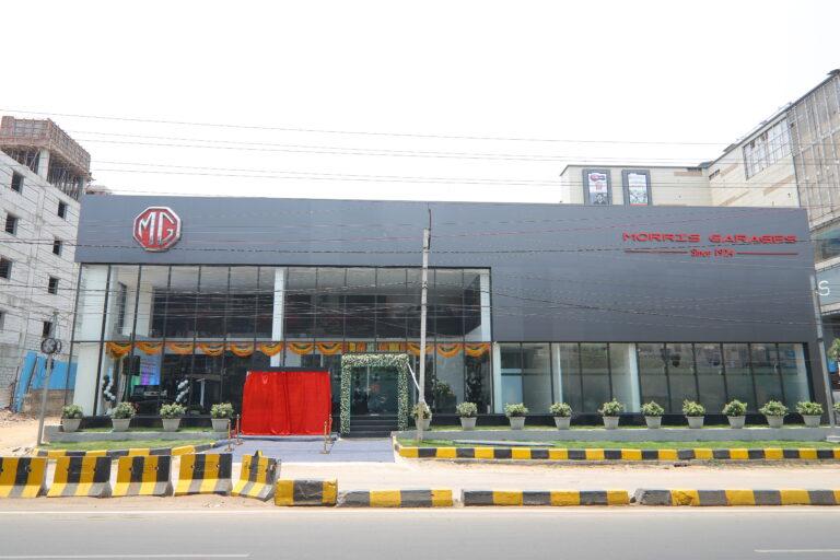 RAAM MG showroom in Hyderabad showcasing premium MG vehicles